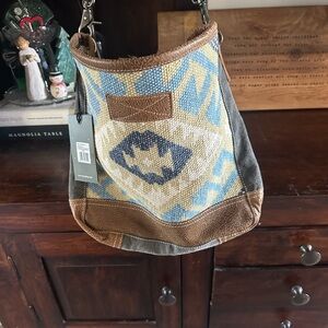 Stylish Blue and Brown Women's Bag